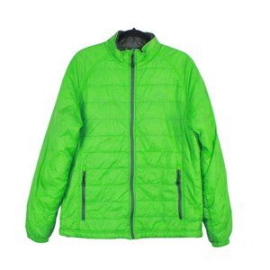 LL Bean Lime Green Nylon Full Zipper Light Weight Winter Jacket Size M